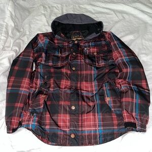 APERTURE MENS XS 10,000mm Waterproof Technical Outerwear Ski Plaid Jacket coat